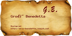 Groó Benedetta névjegykártya